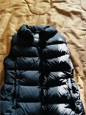 Add Down Black Quilted Sleeveless Puffer Vest